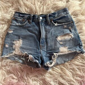 Abercrombie Annie High Rise Distressed Denim Shorts Size 26 / 2